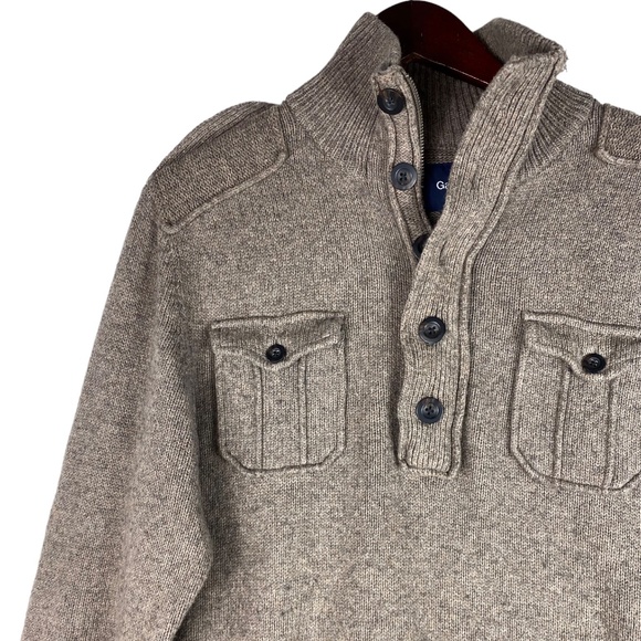 Gap Mens Medium Sweater Pullover Tan Brown Wool Blend - Picture 3 of 7